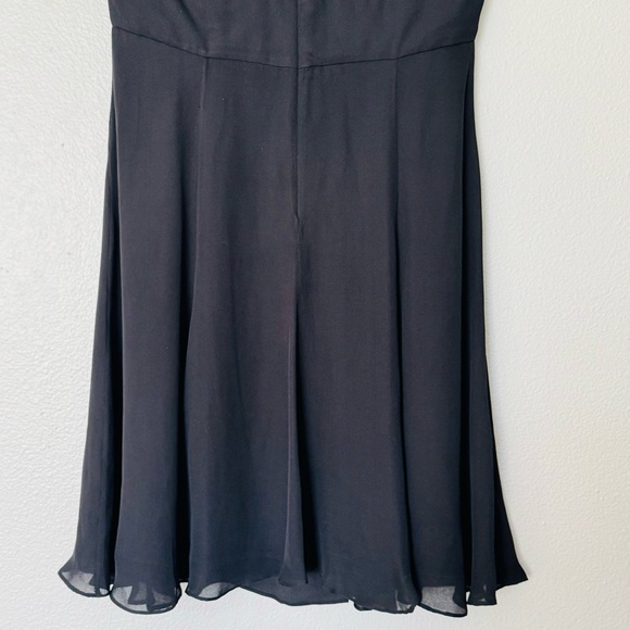 BADGLEY MISCHKA Black 100% Silk Mesh Sleeves Cocktail Dress Size 12 - Picture 7 of 9